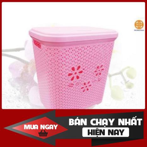 Giỏ đựng đồ có nắp hoa Việt Nhật - vật dụng sắp xếp đa năng-[LỚN]