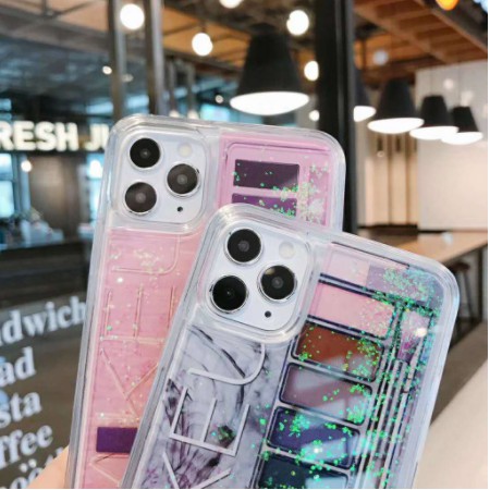 Ốp Điện Thoại Kim Tuyến Nước Hình Bảng Phấn Mắt Trang Điểm Cho Iphone 12 11 Pro Xs Max Xr Xs X 7 8 6 6s Plus