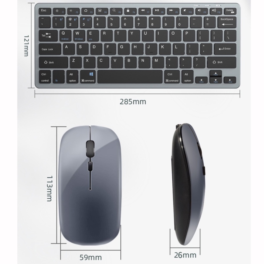 Bàn phím bluetooth không dây 10 inch/chuột ko dây trọng lượng nhẹ cho ĐT và tablet táo,2 trong 1 v780 | BigBuy360 - bigbuy360.vn