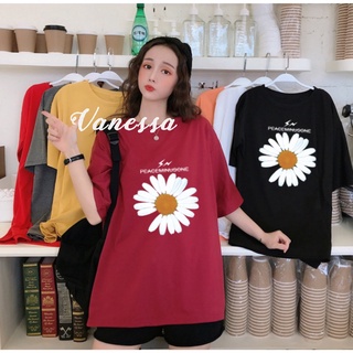 Áo thun nam nữ form rộng tay lỡ, áo phông unisex Vanessa Stylish in hình Bông Hoa Cúc