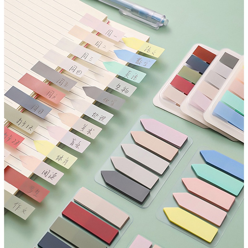 100 Sheets Morandi Color Index Stickers/ Simple Classification Notes Paster/ Self Adhesive Bookmark Memo Sticker/ School Office Stationery Supplies