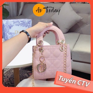 Túi xách cầm tay đeo chéo nữ hộp vuông dáng vuông thời trang cao cấp trắng hồng đen không chùm 20 cm