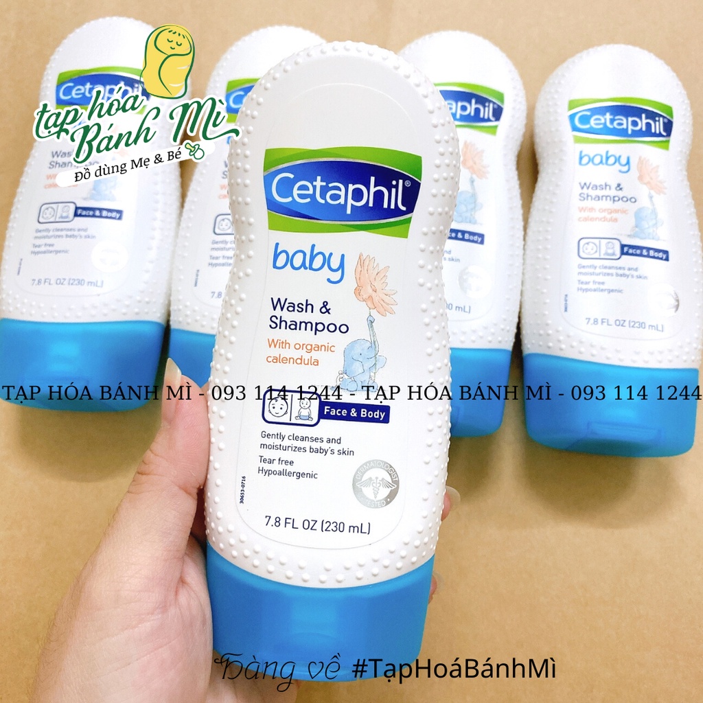 Sữa tắm gội toàn thân Cetaphil Baby cho bé nội địa Đức (230ml và 400ml) mẫu mới