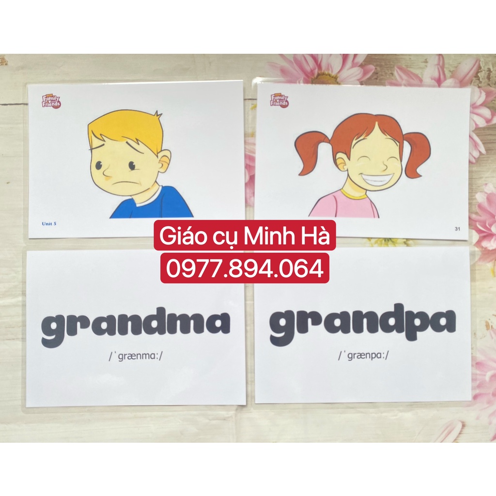 Flashcards Family and Friends Starter- phiên bản 2nd -Thẻ từ vựng  và  phonics -ép plastic