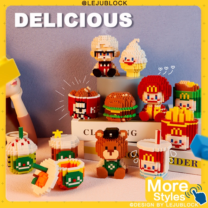 【LEJUBLOCK】Chuỗi thực phẩm sáng tạo khối xây dựng hamburger mô hình trái cây nano block Cola Đồ chơi ghép hình cho trẻ em hình McDonald KFC quà tặng sinh nhật quà cho bạn gái