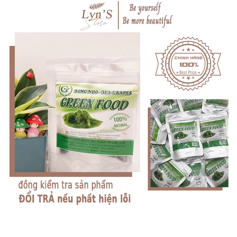 Rong nho 📛 𝑭𝑹𝑬𝑬𝑺𝑯𝑰𝑷 📛 nho biển, giá rong nho thương hiệu Green Food Túi Zipper 100g | BigBuy360 - bigbuy360.vn