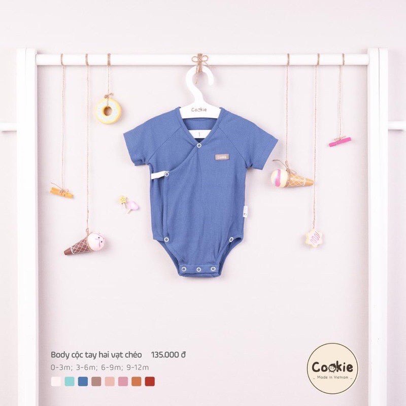 Bodysuit cộc tay 2 vạt chéo cookie