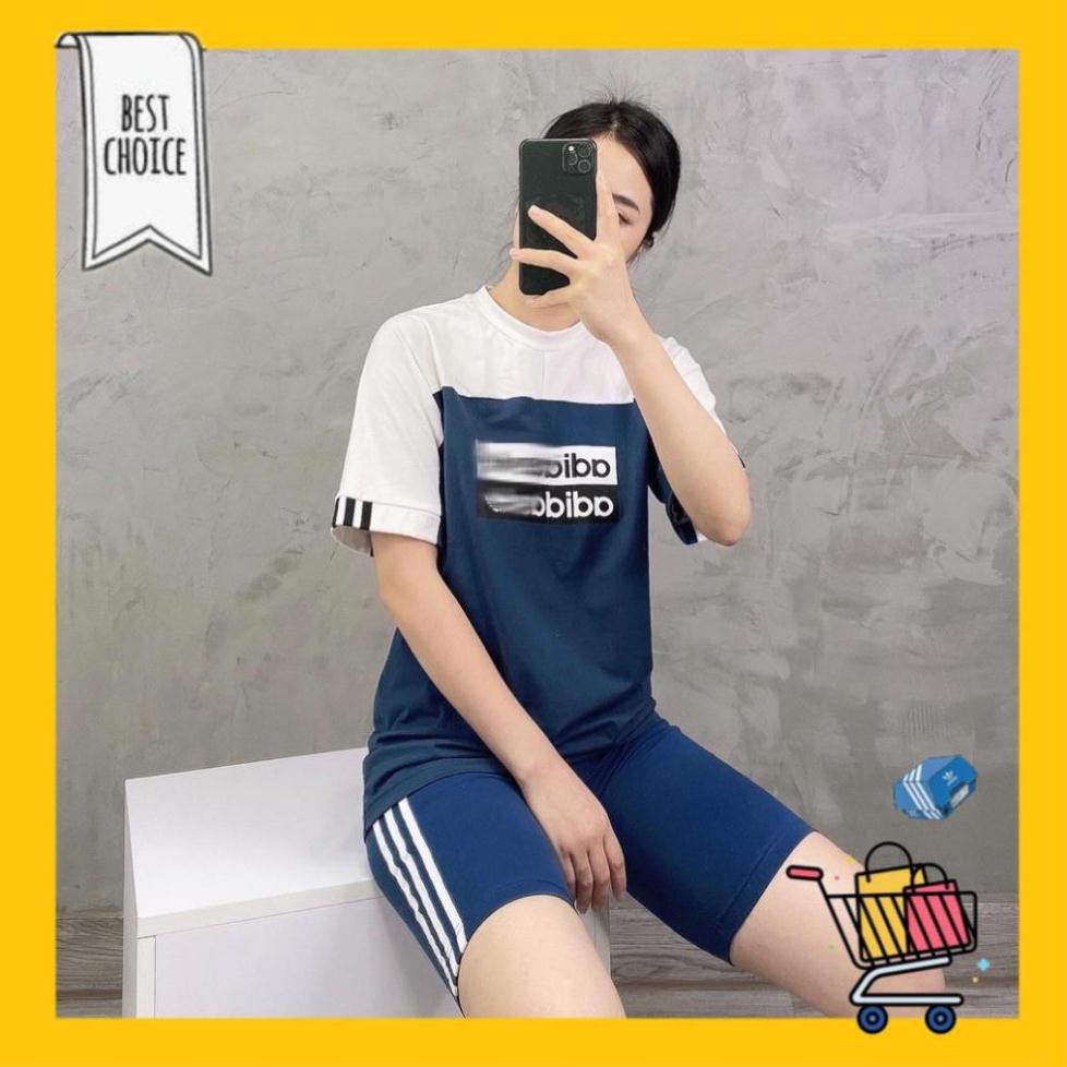 P [BANHMIDEN] [Tee Shirt] Lin Color Block Blue [HÌNH MẪU SHOP CHỤP] - Áo Thun Nữ Xanh Phối Vai Trắng -