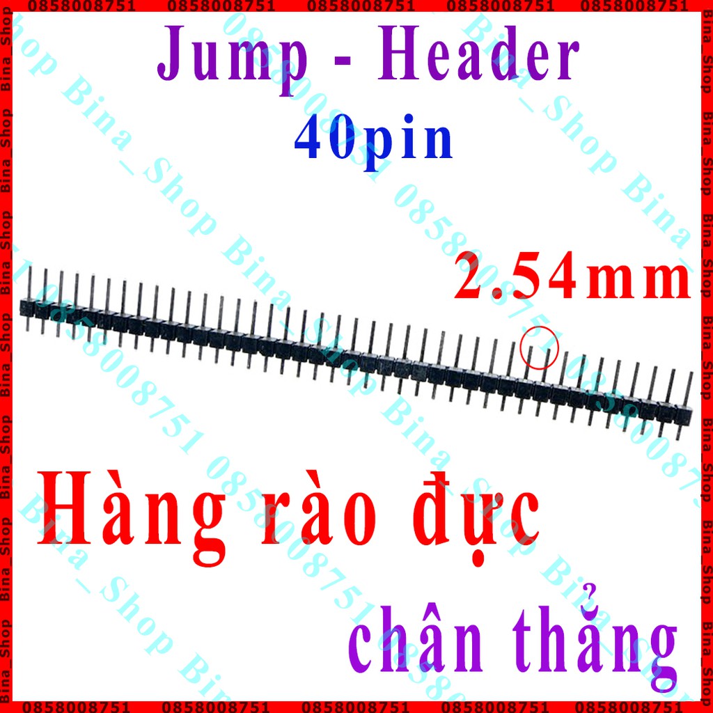 Hàng rào đực header 40 pin 2.54mm chân thẳng / chân vuông góc