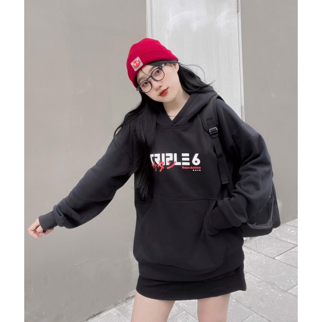 Áo Hoodie Triple6 Signature nam nữ, oversize, độc đáo unisex