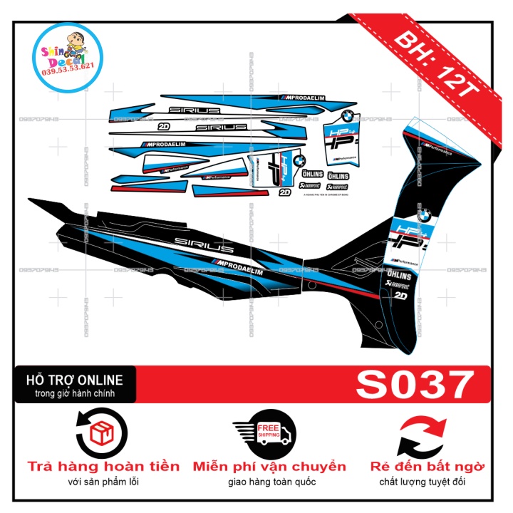 Tem rời sirius HP4 S037 -- SHIN DECAL 2
