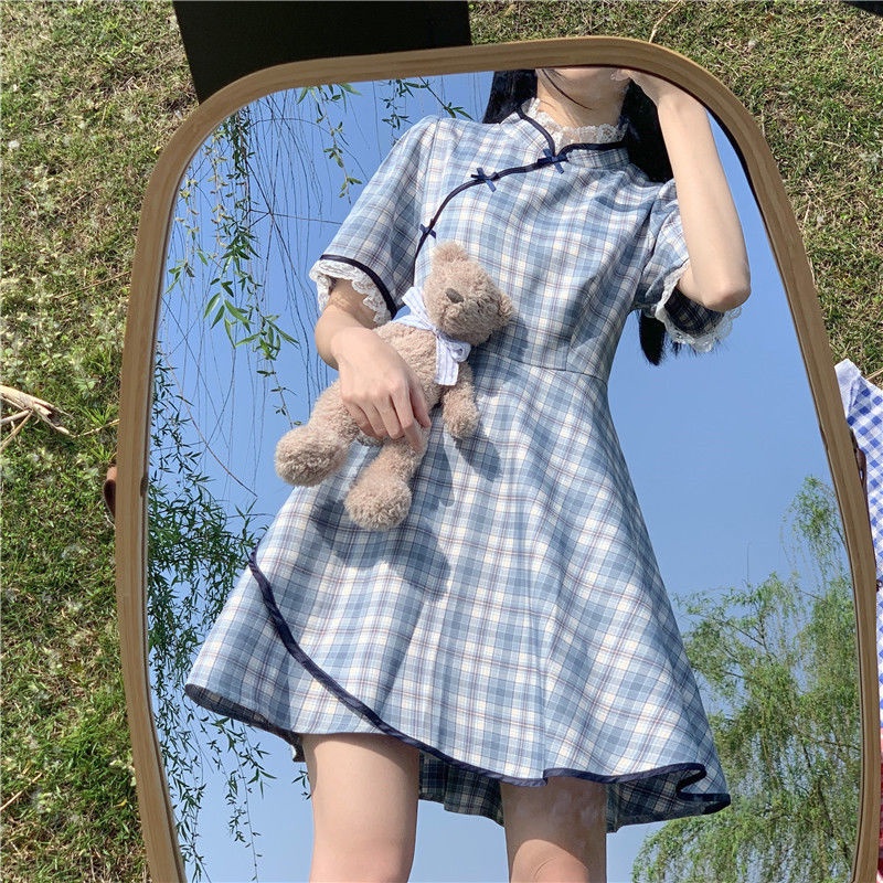 Đầm Sườn Xám Cách Tân Phong Cách Nhật Bản Cổ Điển Thời Trang Mùa Hè Mới Cho Nữ