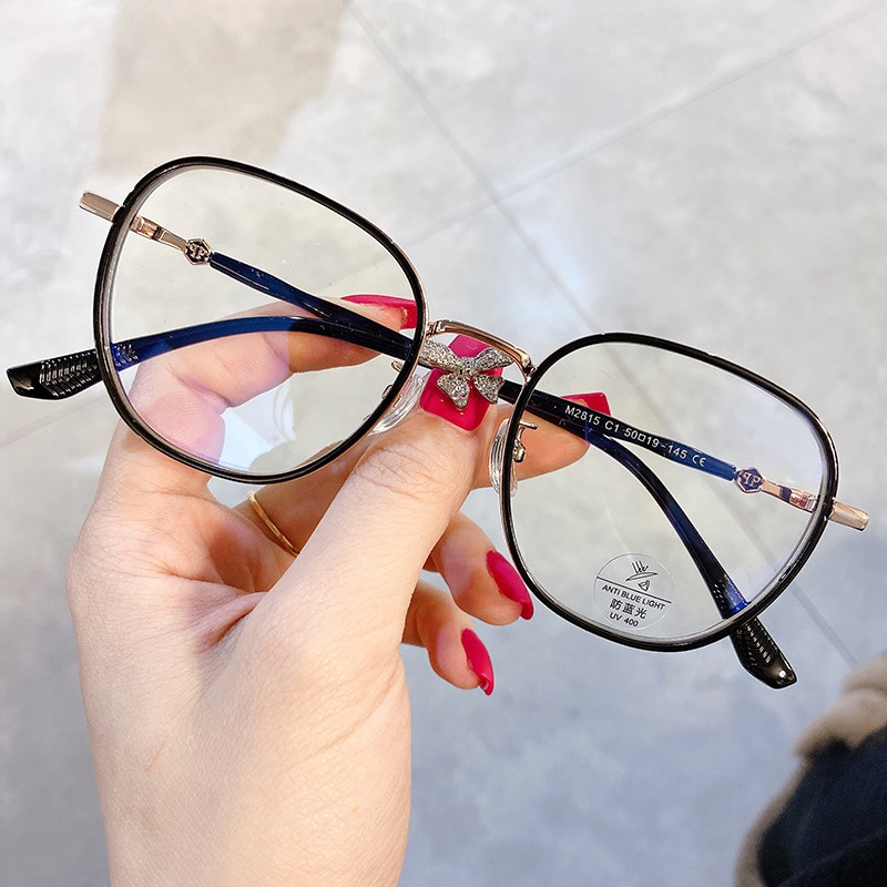 Mắt Kính Gọng Tròn Chống Ánh Sáng Xanh Thời Trang Cho Nam Nữjz2815