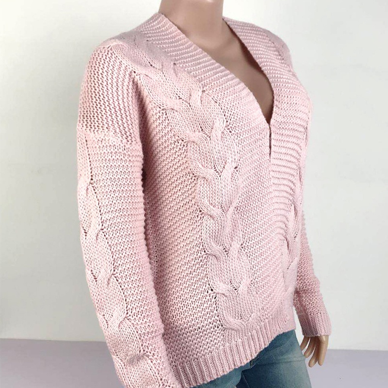 Áo Sweater Dệt Kim Tay Dài Thiết Kế Hở Trước Độc Đáo Thời Trang Cho Nữ