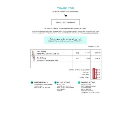 [𝓞𝓻𝓭𝓲𝓷𝓪𝓻𝔂]Nước hoa hồng tẩy da chết AHA The Ordinary Glycolic Acid 7%
