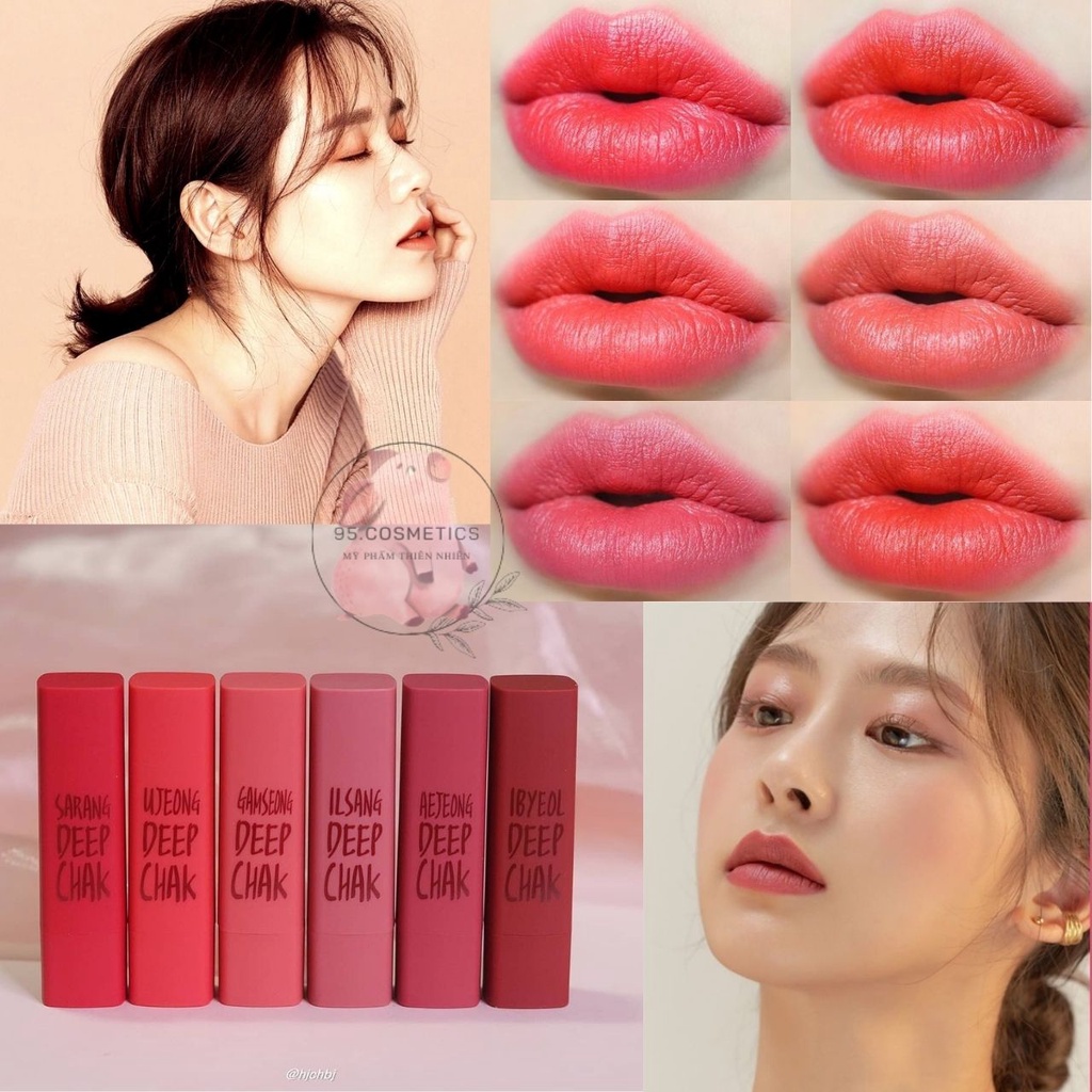 Son Lì #01 Pink Red, MacQueen NewYork Dưỡng Ẩm, Lâu Trôi, Mềm Mịn Mướt, Air Deep Kiss Lipstick