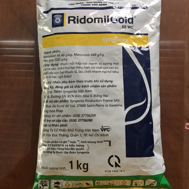 Ridomil Gold thuốc trừ nấm bệnh hại cây trồng gói 1kg