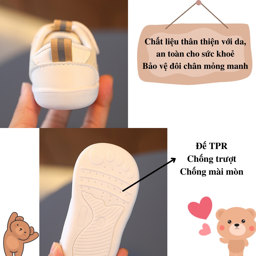 Giày tập đi cho bé trai bé gái gấu Bunny Store, giày thể thao dành cho bé sơ sinh từ 8 tháng đến 2 tuổi đế mềm GTD12