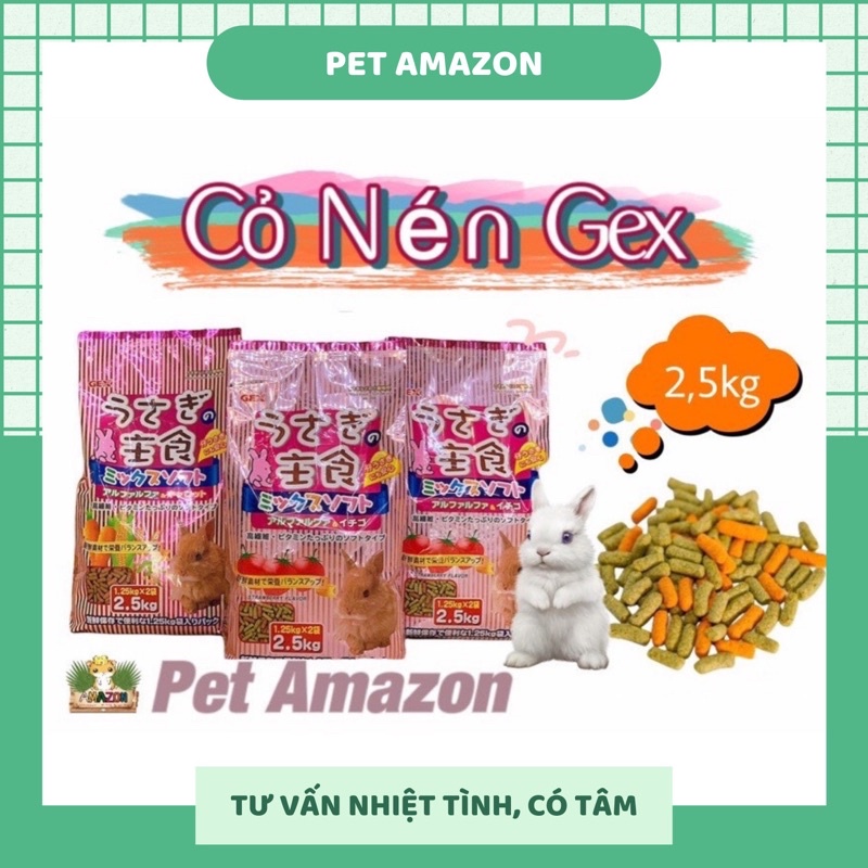 cỏ nén gex túi 2,5kg dành cho thỏ ,bọ ú