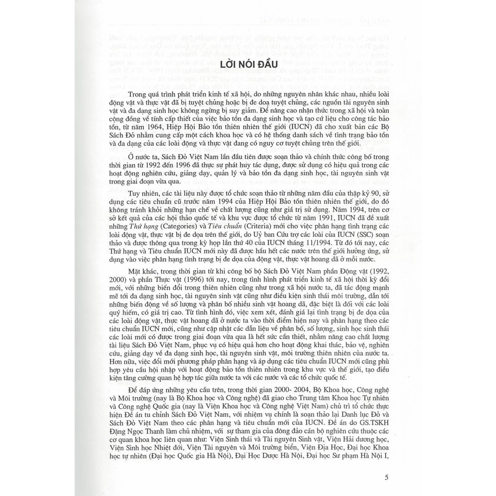 Sách - Sách Đỏ Việt Nam Phần I: Động Vật