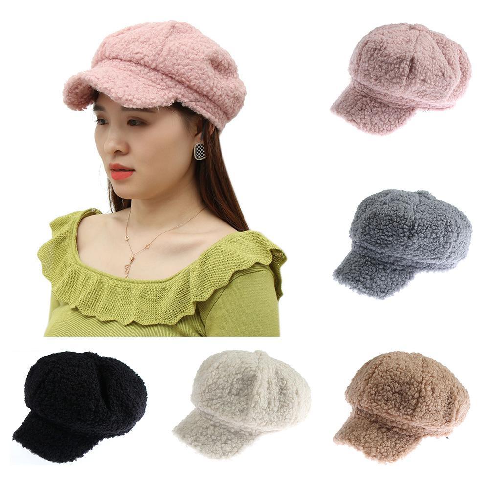 Mũ Beret Lông Cừu Mềm Mại Thời Trang Cho Nữ