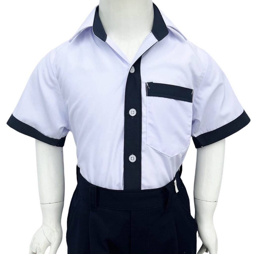 Áo sơ mi học sinh nam chạy viền.