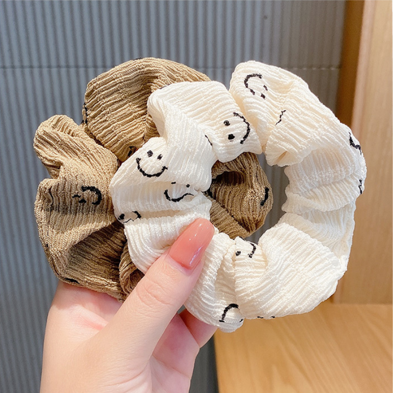 Dây Cột Tóc Hình Mặt Cười Đơn Giản Phong Cách Hàn Quốc