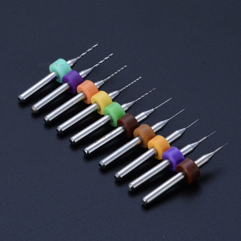 PTPTRATE ★10pcs PCB Carbide Micro Twist Drill Bits Set Jewelry Rotary Tool 0.1mm-1.0mm