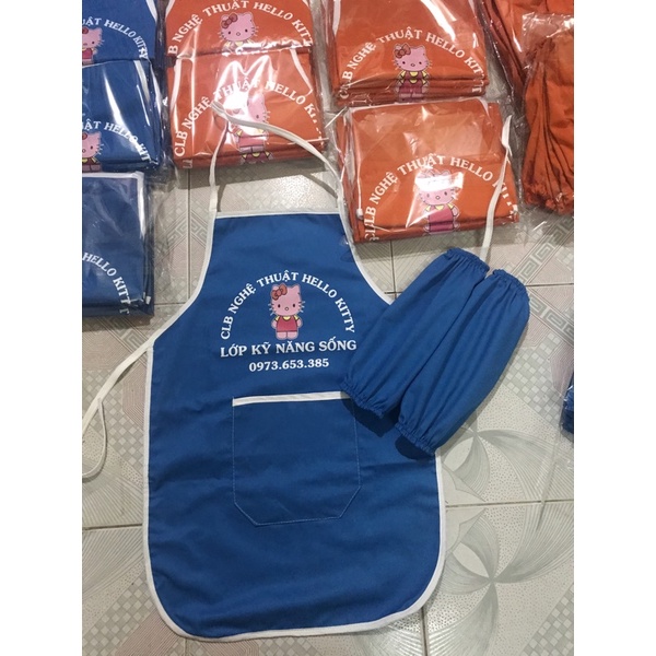 set tạp dề và ống tay(in logo theo yêu cầu )