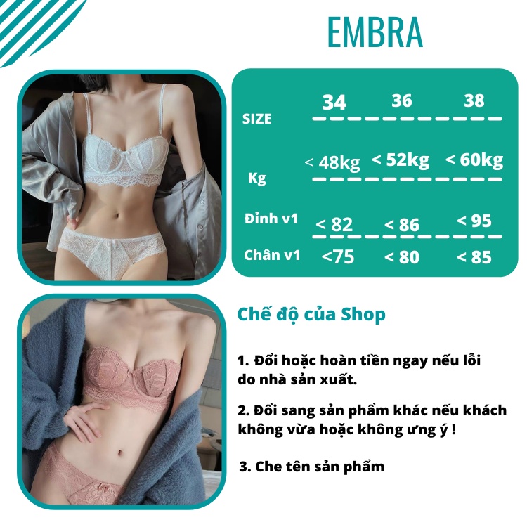 Set Bra mỏng gọng siêu xinh EBB38