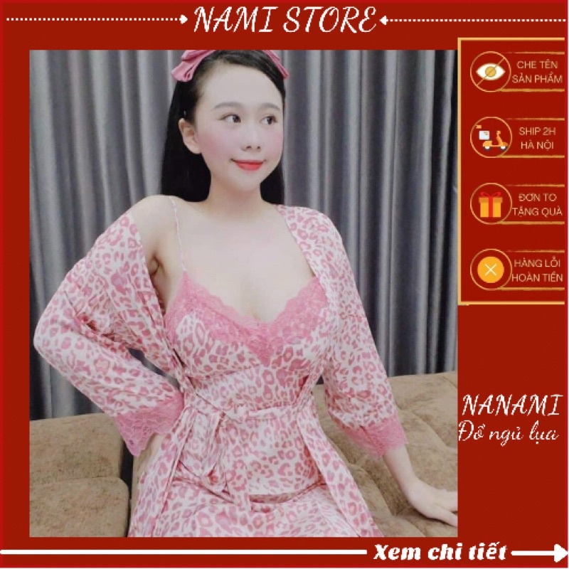 Sét Đồ Ngủ Cao Cấp, Váy Ngủ Lụa Kèm Choàng Siêu Quyến Rũ Cho Các Nàng Từ 40-56kg.