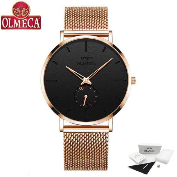 Đồng hồ nam Olmeca Japan 901 (vàng-hồng mặt đen)