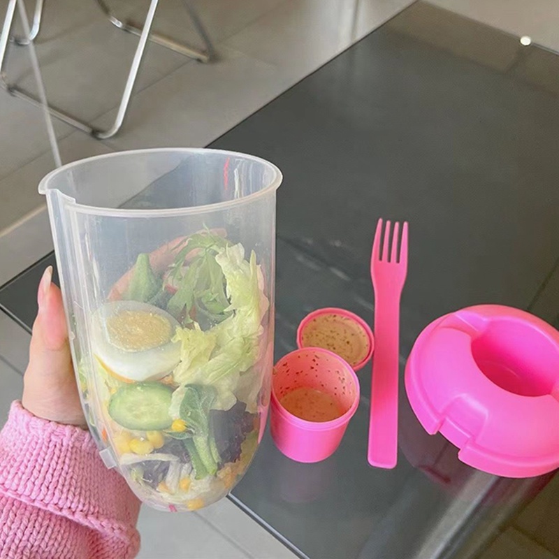 Bình Đựng Nước Salad Dung Tích Lớn Có Nĩa Tiện Lợi