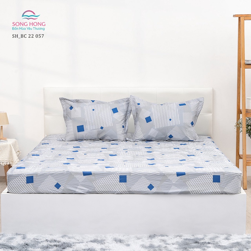 Ga chun không chần/Bộ ga 1.6x2m cotton không chần Sông Hồng