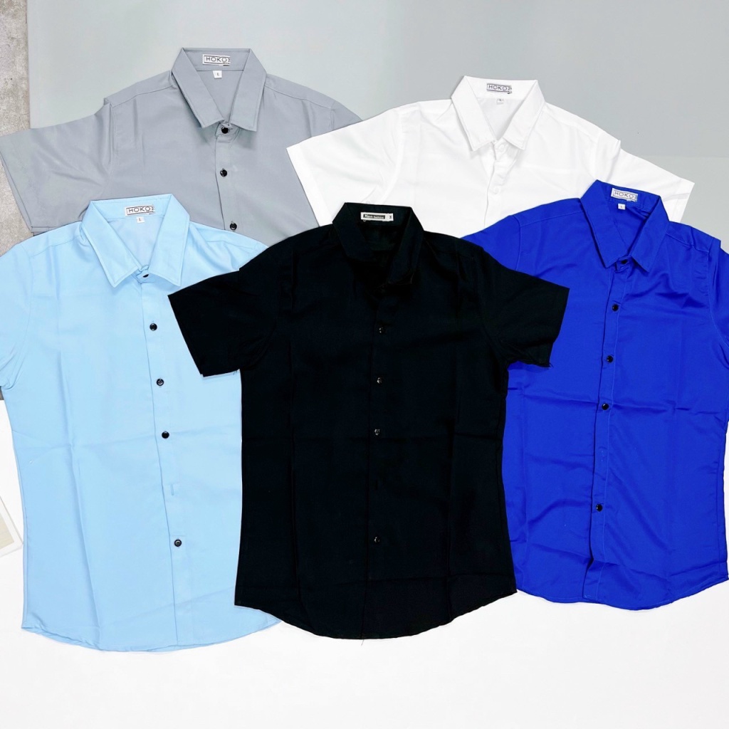 (HCM) Áo sơ mi nam ngắn tay THỜI Trang Hàn Quốc Siêu Hot - Phong Cách Luxury đẳng cấp cho các bạn trẻ KME FASHION
