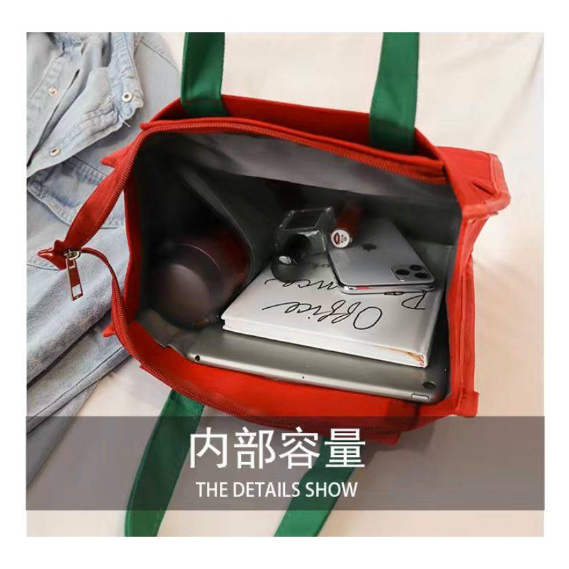 STARBUCKS  Hàng Có Sẵn Túi Tote Canvas / Túi Đựng Cơm Trưa / Túi Xách Vải Bạt Xách Tay Đơn Giản Cho Học Sinh