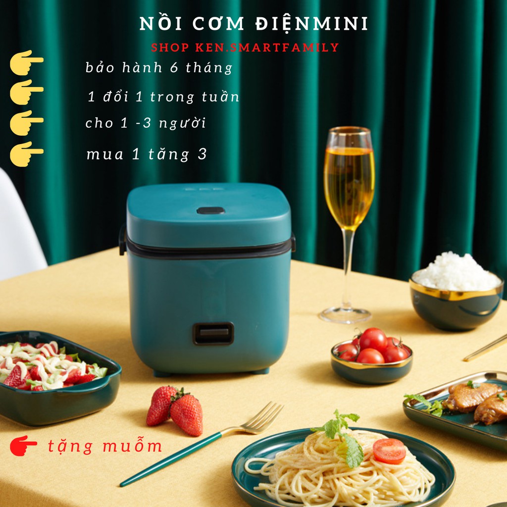 NỒI CƠM ĐIỆN MINI ( 2 NGƯỜI ĂN ) TIỆN DỤNG,chống dính 5 lớp