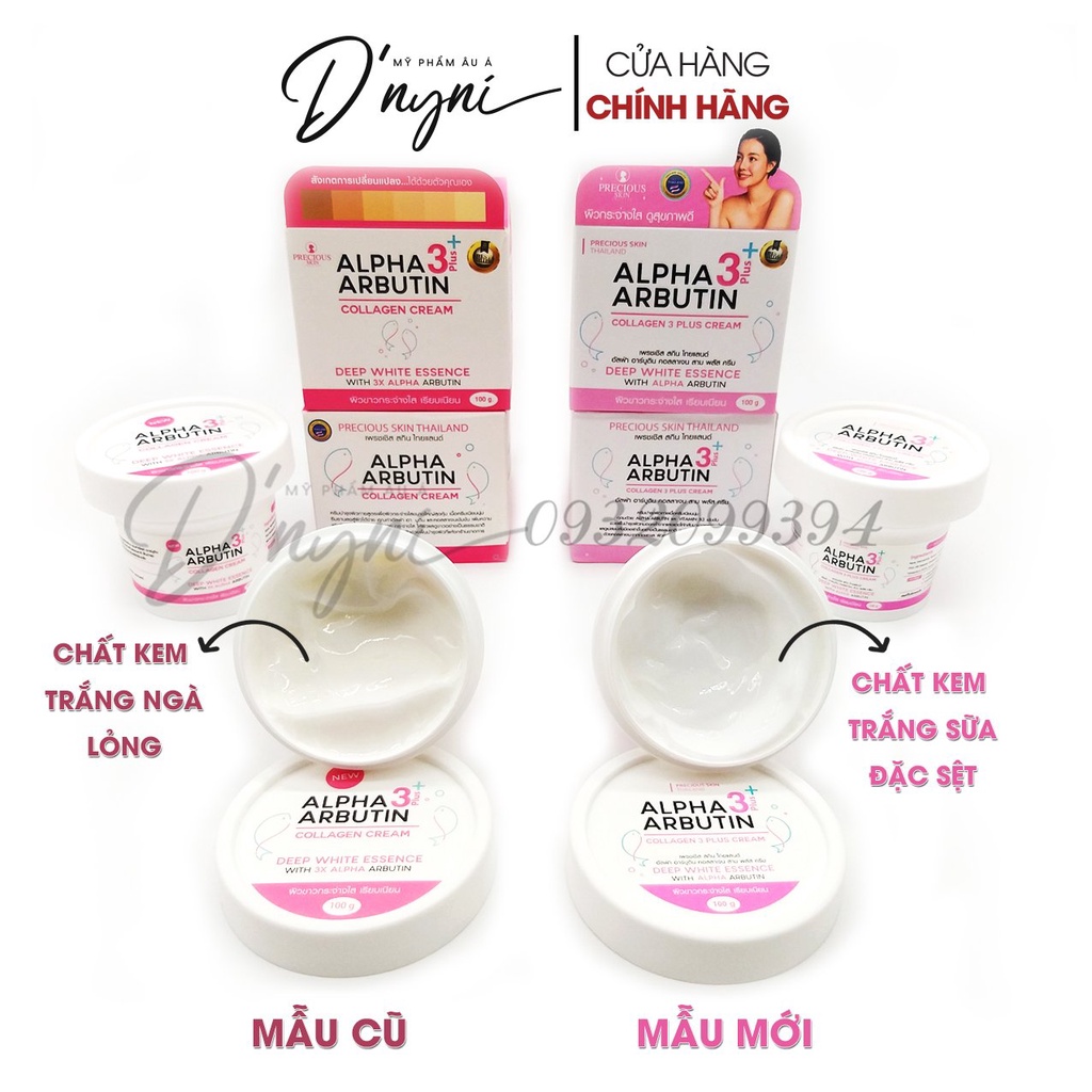 Kem Dưỡng Trắng Da Body Collagen 3 Plus Cream Alpha Arbutin 100ml Thái Lan