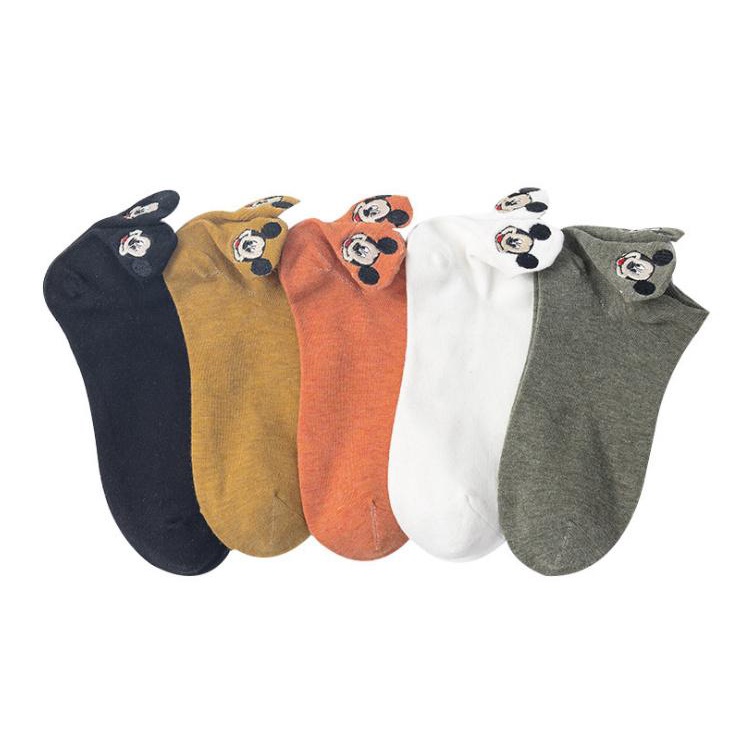 Combo 5 Đôi Vớ Thêu Hình Mickey - set 5 đôi vớ cổ ngắn