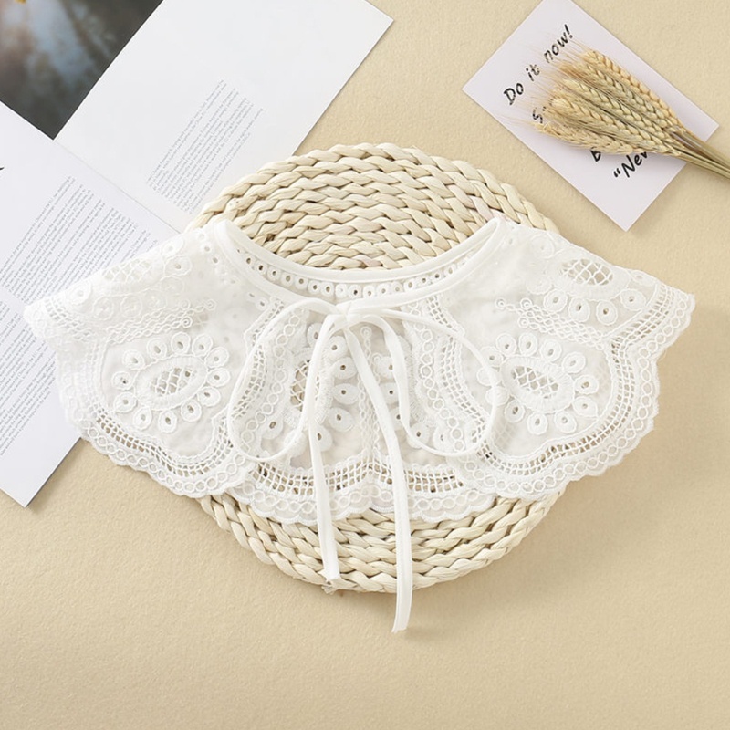 Yoioi Khăn Choàng Cổ Vải Voan Phối Lưới Rỗng Thêu Hoa Phong Cách Cổ Điển Dành Cho Búp Bê Poncho Mini
