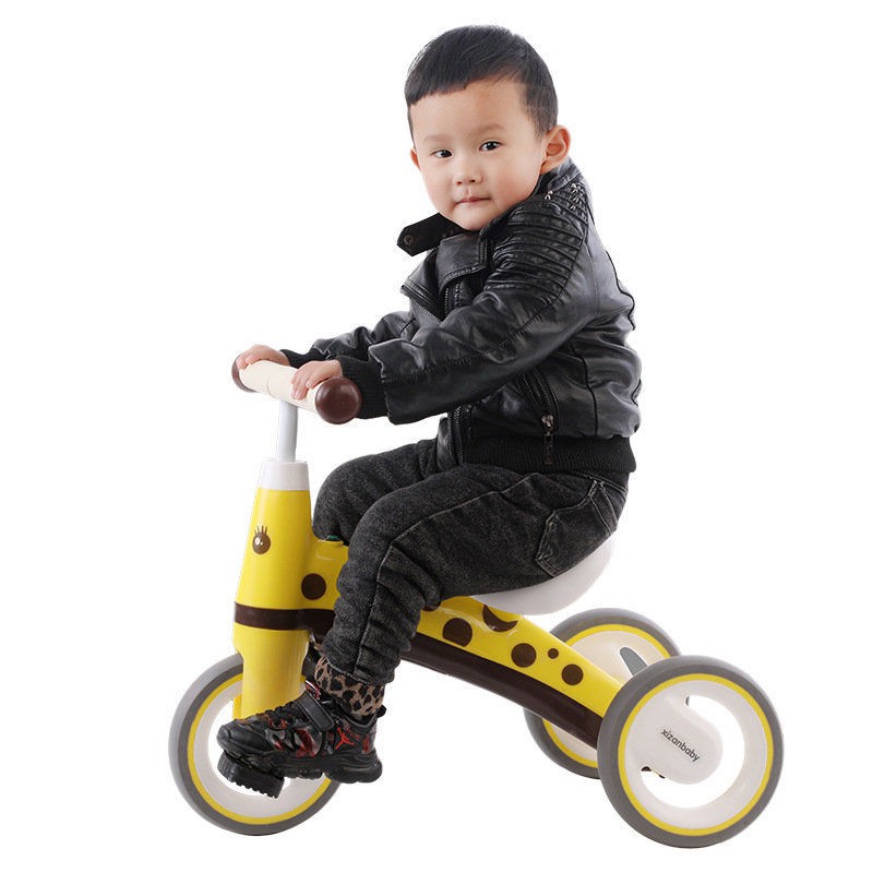 Xe đạp ba bánh trẻ em 1-3-5 tuổi có nhạc cho nam, nữ và em, cân bằng lớn, đẩy