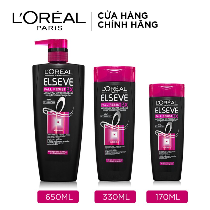 Dầu gội ngăn gãy rụng tóc L'Oreal Paris Elseve Fall Resist 3X Shampoo 170 - 330 - 650ml | BigBuy360 - bigbuy360.vn