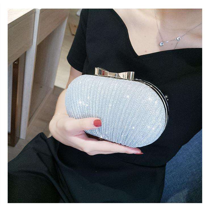 Clutch Lady Xếp Ly Hộp Cứng Sang Trọng - MA180