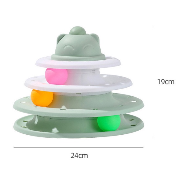 [Có sẵn] Đồ Chơi Bàn xoay - Tháp Banh Cho Mèo 3 Tầng