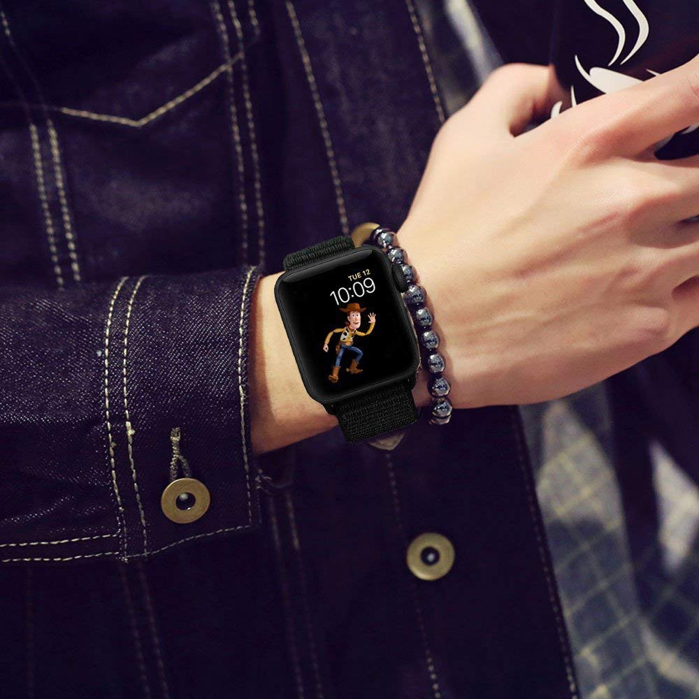 Dây đeo Apple Watch Strap 38/40mm 42/44mm Vòng nylon dệt mềm mại thoáng khí cho iWatch Series SE 6/5/4/3/2/1