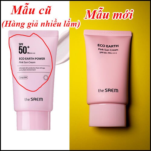 Kem Chống Nắng Giảm Dầu, Giúp Da Sáng Hồng Tự Nhiên The Saem Eco Earth Power Pink Sun Cream SPF50+/PA++++ 50g