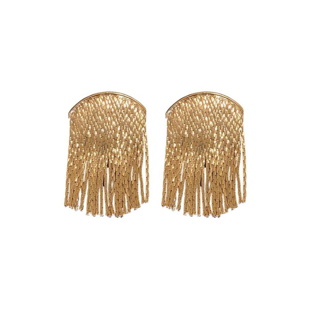 Khuyên Tai Tua Rua Dạng Vòng Cung Đơn Giản Cá Tính|Khuyên Tai Kim Loại Hình Học Phong Cách Hàn Quốc