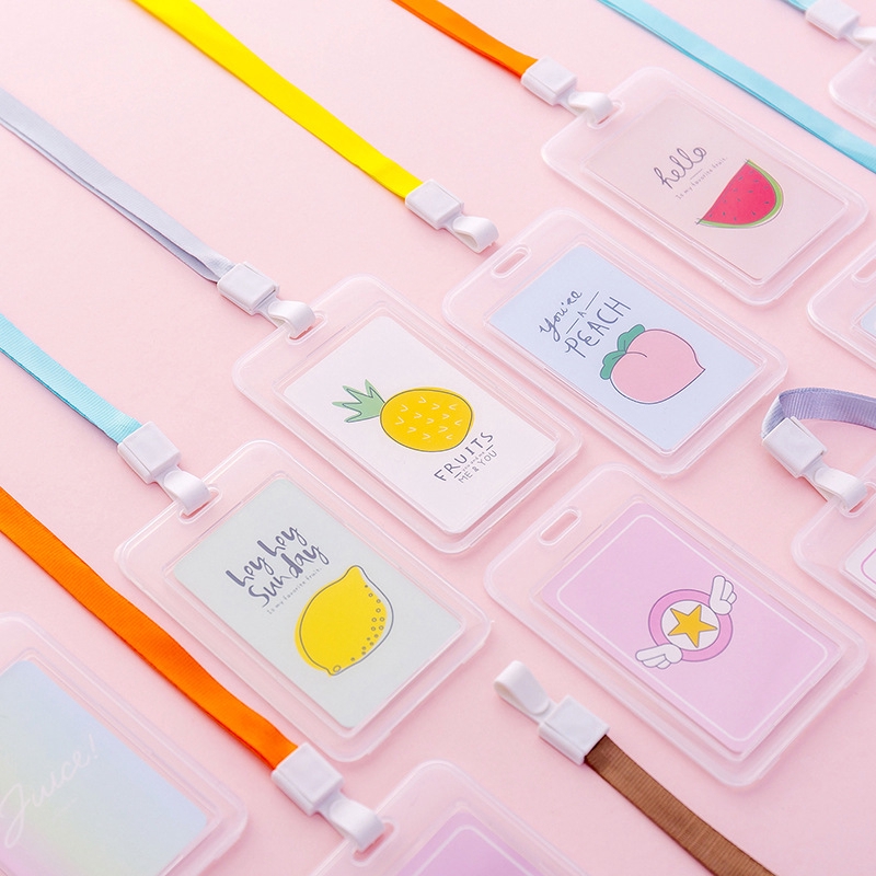 Bao đựng thẻ trong suốt chống thấm nước kèm dây đeo dễ thương | BigBuy360 - bigbuy360.vn