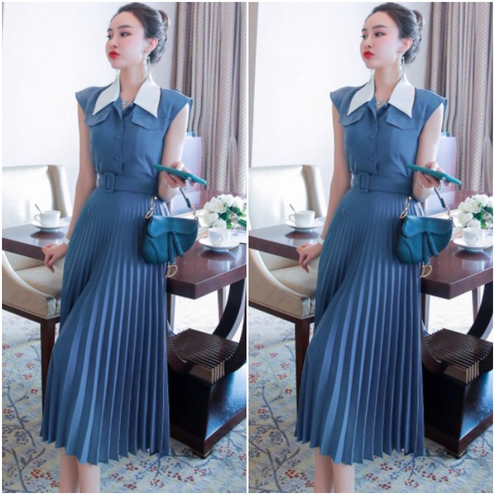 Đầm body cổ vest phối ren - HK