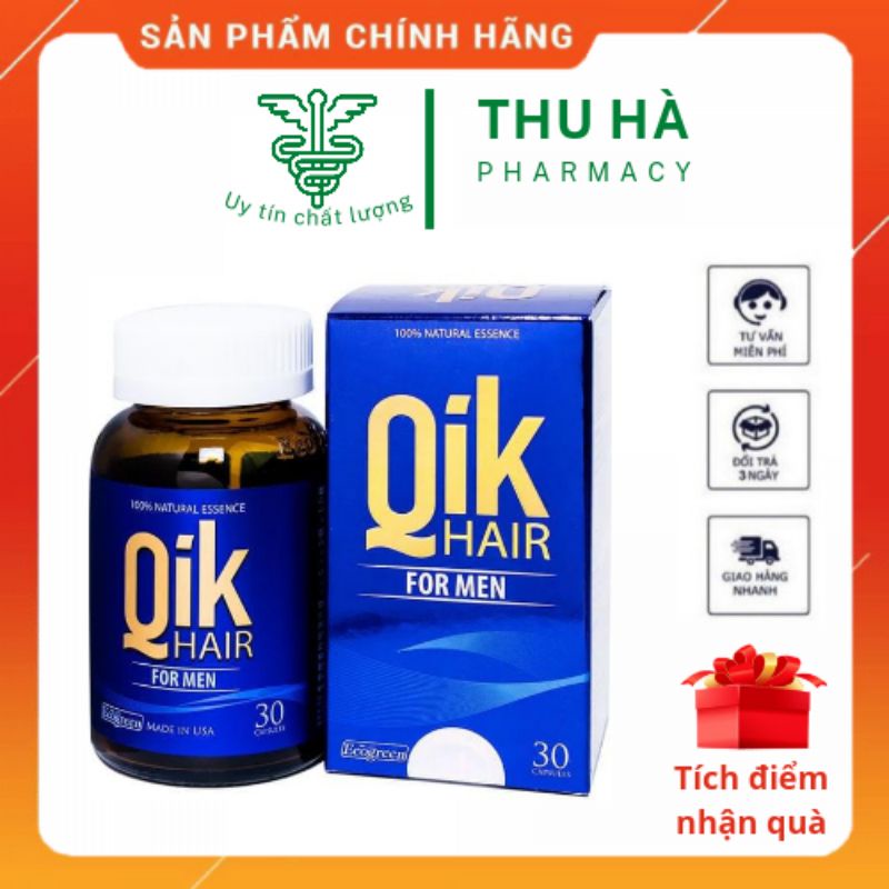 [CHÍNH HÃNG] Viên uống hỗ trợ giảm rụng tóc , kích thích mọc tóc Qik Hair formen